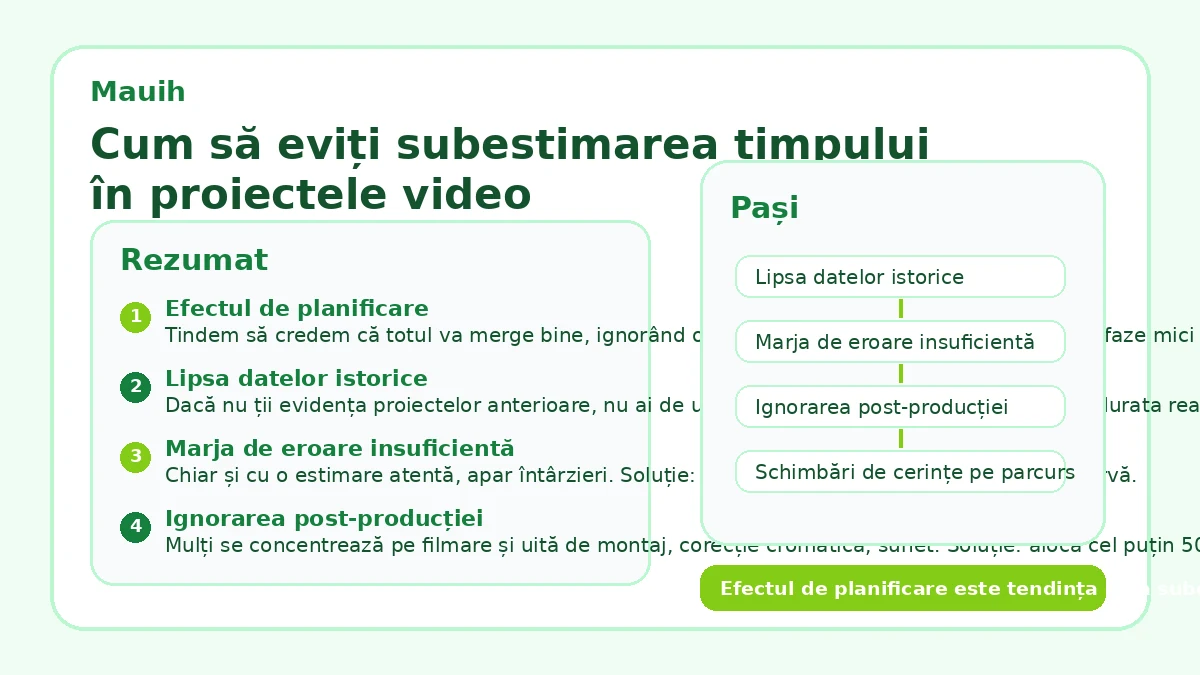 Cum să eviți subestimarea timpului în proiectele video
