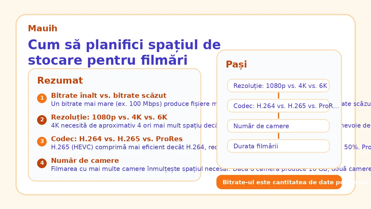 Cum să planifici spațiul de stocare pentru filmări