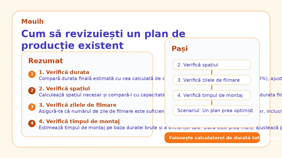 Cum să revizuiești un plan de producție existent