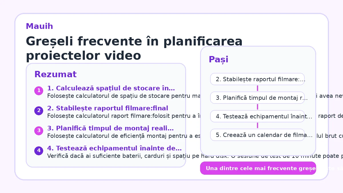 Greșeli frecvente în planificarea proiectelor video